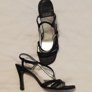 Charles Jourdan Elegant Black Strappy Heels